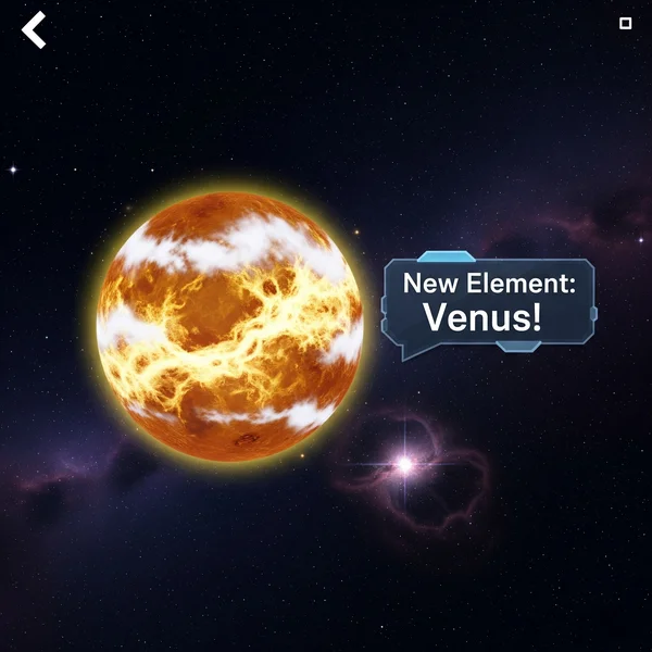 Successful creation of Venus in Infinite Craft game