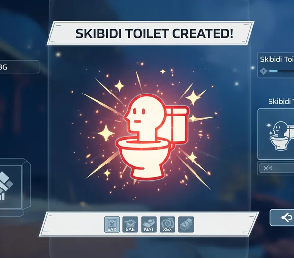 The iconic Skibidi Toilet element successfully created