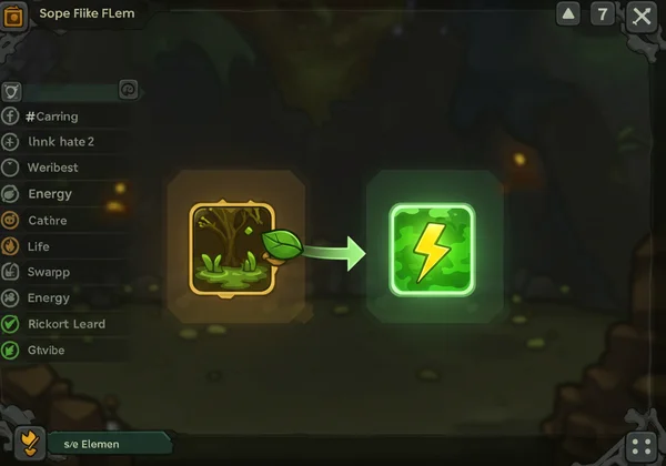 Layar Infinite Craft yang menunjukkan resep Swamp + Energy = Life