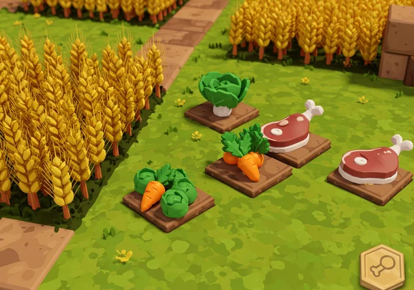 Digital rendering of raw ingredients from Infinite Craft