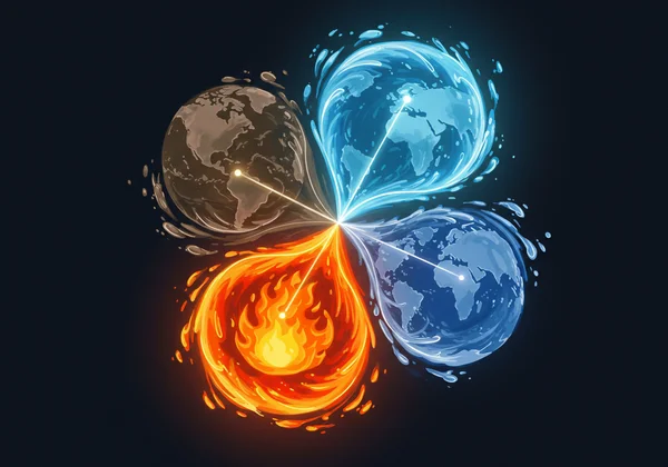 Basic elements forming geographical features in Infinite Craft